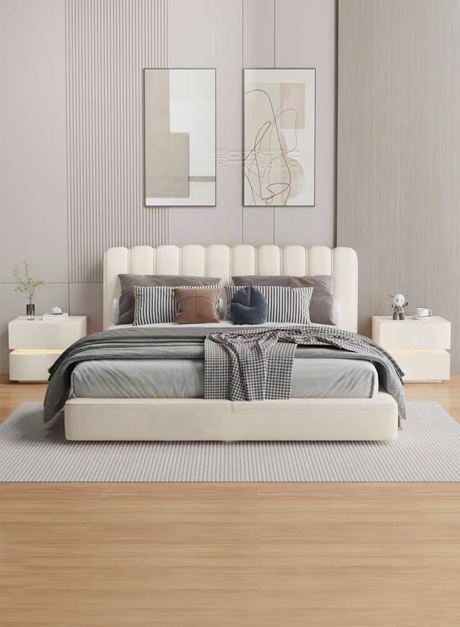 فاشون هوم الحديثة عالية اللمعان لمسة واحدة التبديل ليلة ضوء LED منضدة مع 2 أدراج التخزين الصلبة الخشب السرير نهاية الجدول الأثاث 50x40.5x50 سم (مجمعة بالكامل) - Image 4