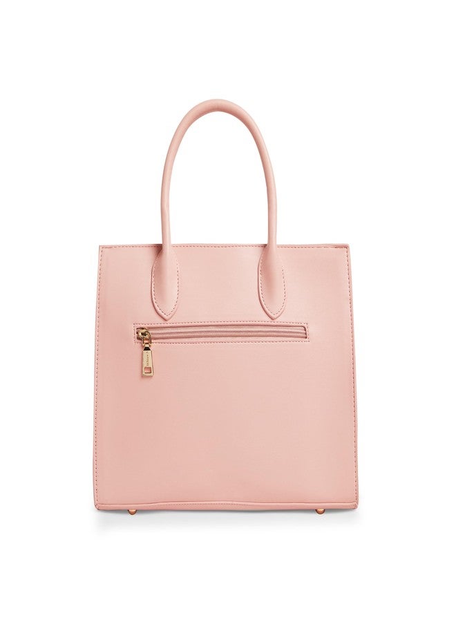 Caprese Riko Medium Satchel Bag for Women with Adjustable & Detachable Strap|Versatile Shoulder,Crossbody & Handheld Bag for Work, Travel,Everyday Use,with Multiple Compartments (Powder Pink) - Image 5