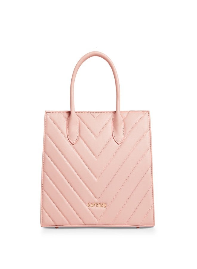 Caprese Riko Medium Satchel Bag for Women with Adjustable & Detachable Strap|Versatile Shoulder,Crossbody & Handheld Bag for Work, Travel,Everyday Use,with Multiple Compartments (Powder Pink) - Image 1