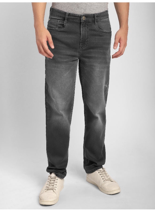 Beyoung Grey Whisker Regular Fit Jeans for men  - Image 1