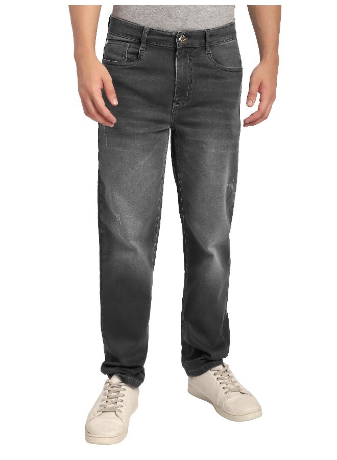 Beyoung Grey Whisker Regular Fit Jeans for men  - Image 3