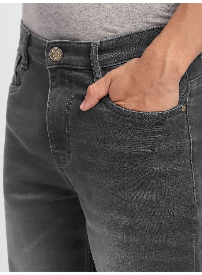 Beyoung Grey Whisker Regular Fit Jeans for men  - Image 5