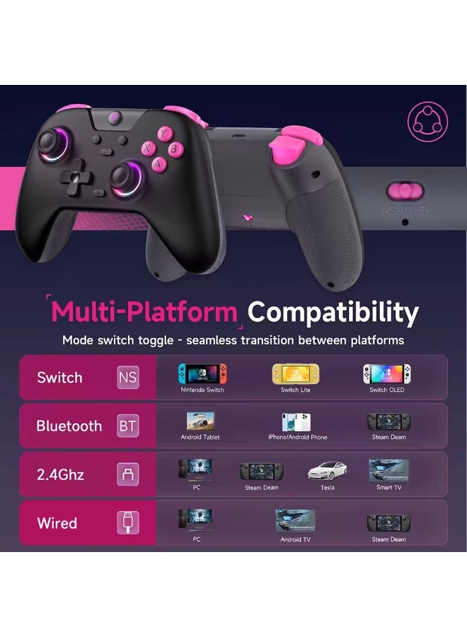 EasySMX X05 Wireless Gamepad Bluetooth Gaming Controller Compatible with PC/Phone/Switch/ Steam Gamer, RGB Light, Hall Effect - Image 3