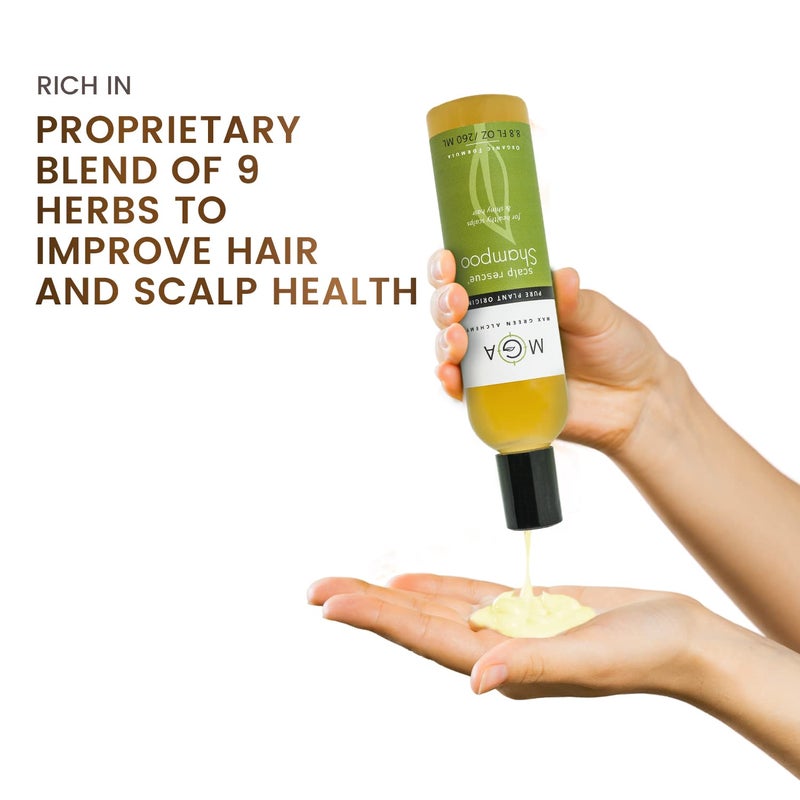 Max Green Alchemy MGA Vegan Hair Shampoo - Organic Formula for All Types of Hair | With Natural Herbal Scent for Men & Women | Parabens Silicone & Sulfate Free Dandruff Shampoo Provides Frizz control | 8.8 Fluid Ounce - Image 5