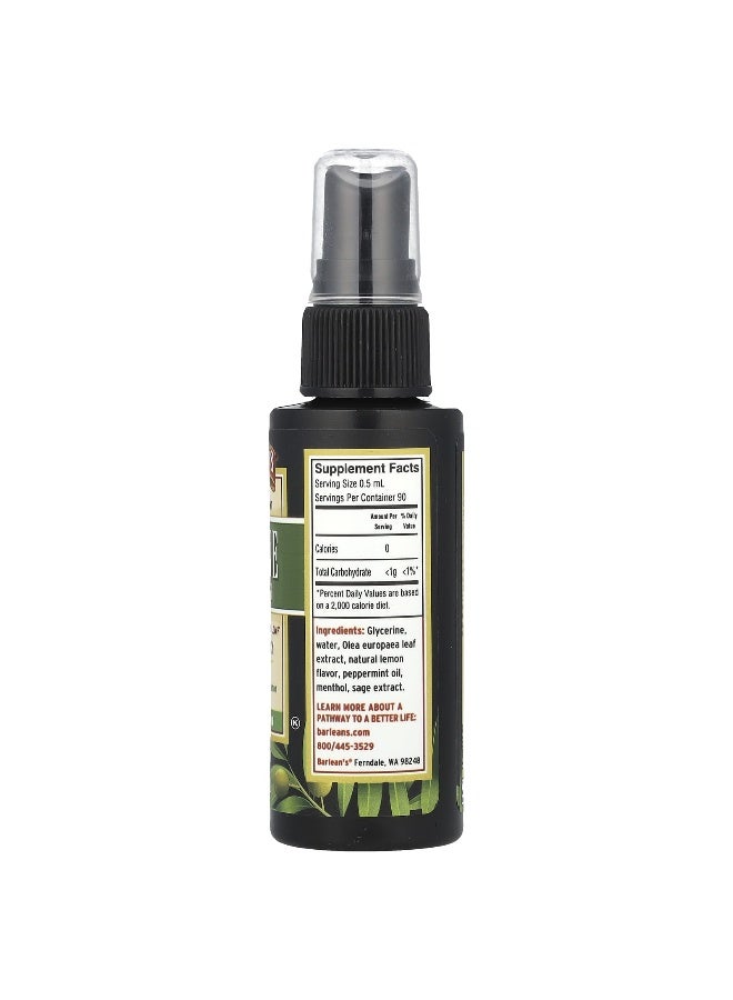 Barleans Barlean's, Immune Support, Broad Spectrum Olive Leaf Throat Spray, Peppermint, 1.5 fl oz (45 ml) - Image 2