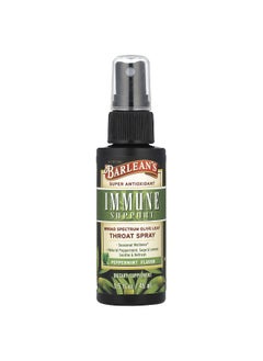 Barleans Barlean's, Immune Support, Broad Spectrum Olive Leaf Throat Spray, Peppermint, 1.5 fl oz (45 ml)  - Image 1