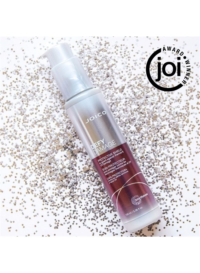 JOICO درع الحماية ضد التلف | للشعر التالف والمعالج بالألوان | حماية من أضرار الأشعة فوق البنفسجية والحرارية | تقوية الروابط والحفاظ على لون الشعر | مع زيت بذور المورينغا والأرجينين | 3.38 أونصة سائلة - Image 3