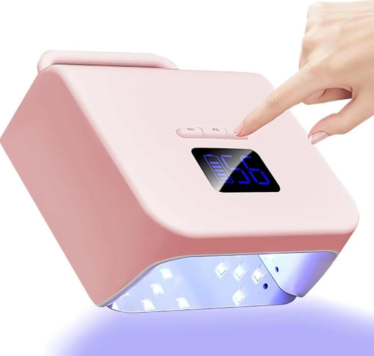 Generic Nail Dryer Led UV Lamp, Nail Dryer, 220W Cordless LED Lamp, 48 LEDs, Digital Display, BY-10 (Pink)