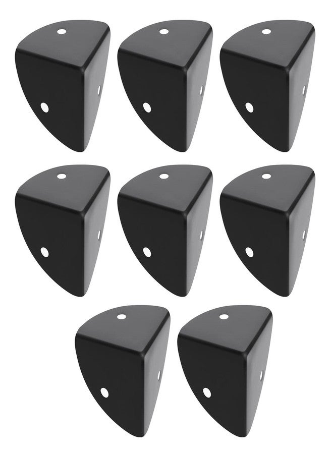 Create idea 8PCS 39mm Corner Angle Brace Protectors Scalloped Metal Right Angle Corner Guards for Wooden Box Desk Chest Case Flightcase Black - Image 1