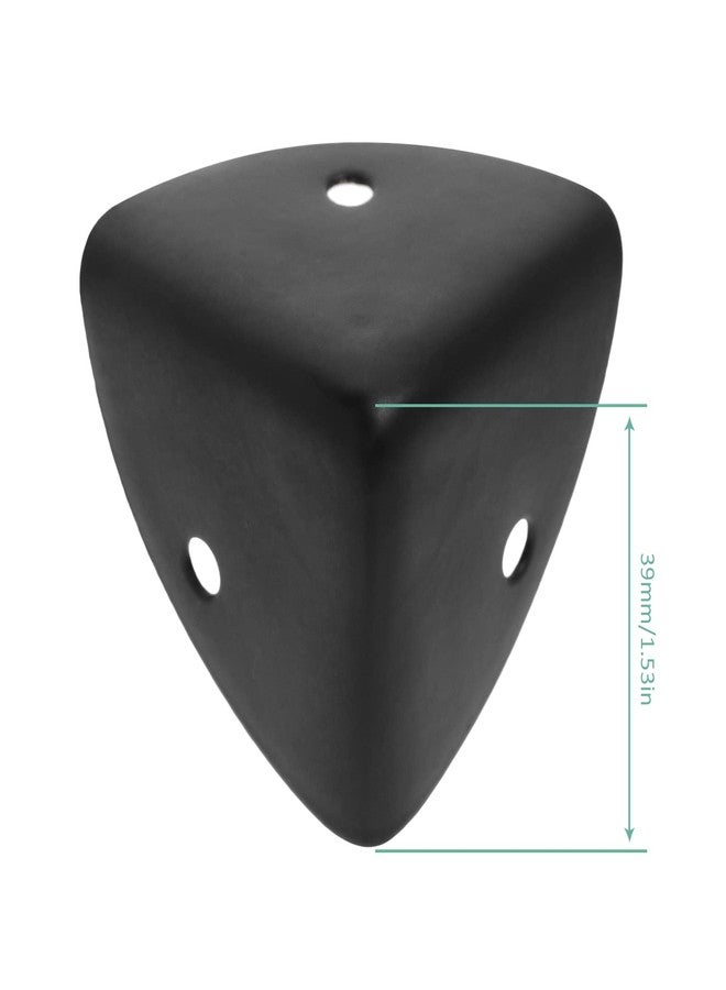 Create idea 8PCS 39mm Corner Angle Brace Protectors Scalloped Metal Right Angle Corner Guards for Wooden Box Desk Chest Case Flightcase Black - Image 4
