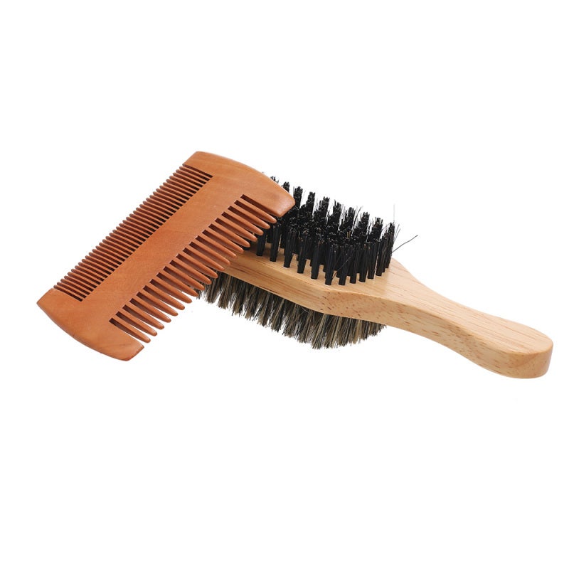 Beard Grooming Kit Mustache & Hair Care Styling Grooming Trimming Shaping Aid Tool Comb Brush Set Double Sided Beard Brush Beard Comb Template Stencil - Image 5