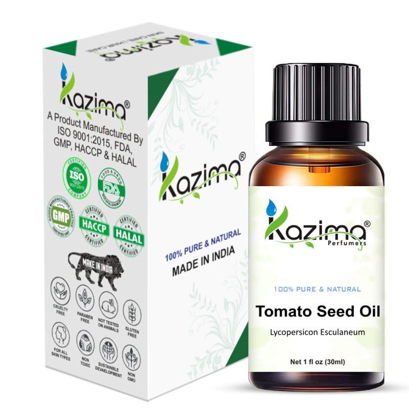 KAZIMA Tomato Seed Cold Pressed Carrier Oil - 100% Pure Natural & Undiluted For Skin care & Hair care (30ml) - Image 2