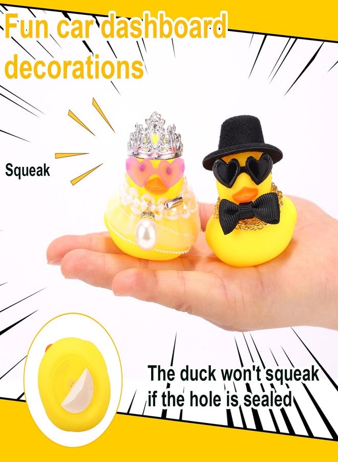 Sinbana 2Pcs-Set Wedding Rubber Ducks, Elegant Bride and Groom Rubber Duck Ceremony Present Marriage Duckies Cake Toppers for Couples Marry Blessings Car Decorations - Image 5
