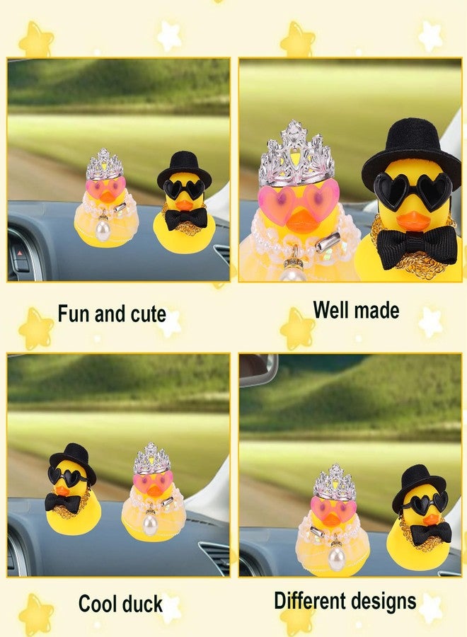 Sinbana 2Pcs-Set Wedding Rubber Ducks, Elegant Bride and Groom Rubber Duck Ceremony Present Marriage Duckies Cake Toppers for Couples Marry Blessings Car Decorations - Image 4