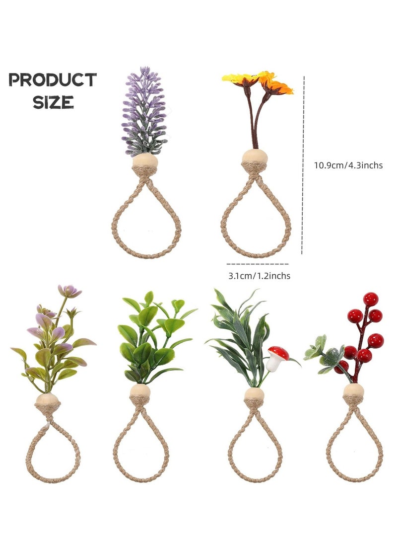 SOLARAE Spring Napkin Rings, Set of 6 Napkins Ring Farmhouse Green Leaf Floral Napkin Rings Boho Wedding Decor for Thanksgiving Party Dining Table Decorations - Image 5