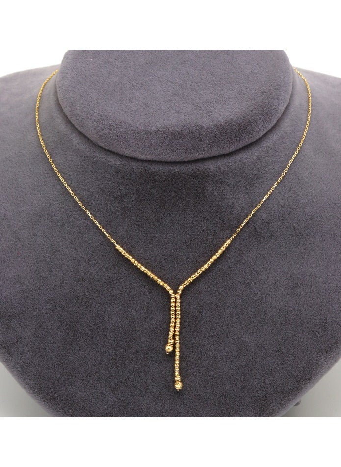 Gold Zone - Real Gold Seed Ball Hanging Luxury Necklace - Image 1