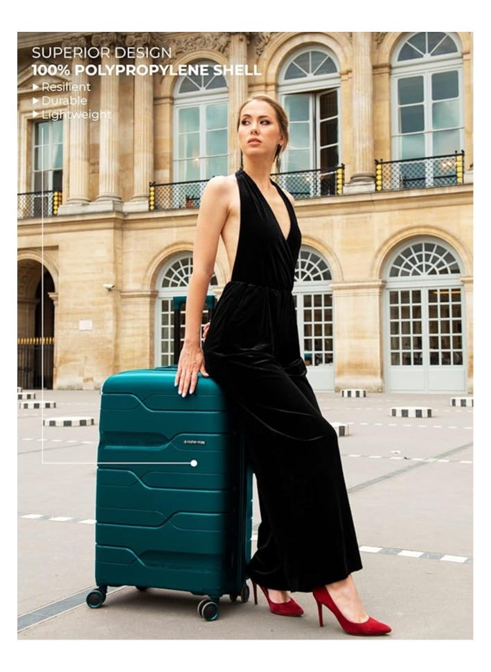nasher miles Nasher Miles Paris Hard-Sided Polypropylene Cabin Luggage 20 inch | 55cm | 8 Wheels Small Trolley Bag for Travel | Suitcase (Dark Green)  - Image 2