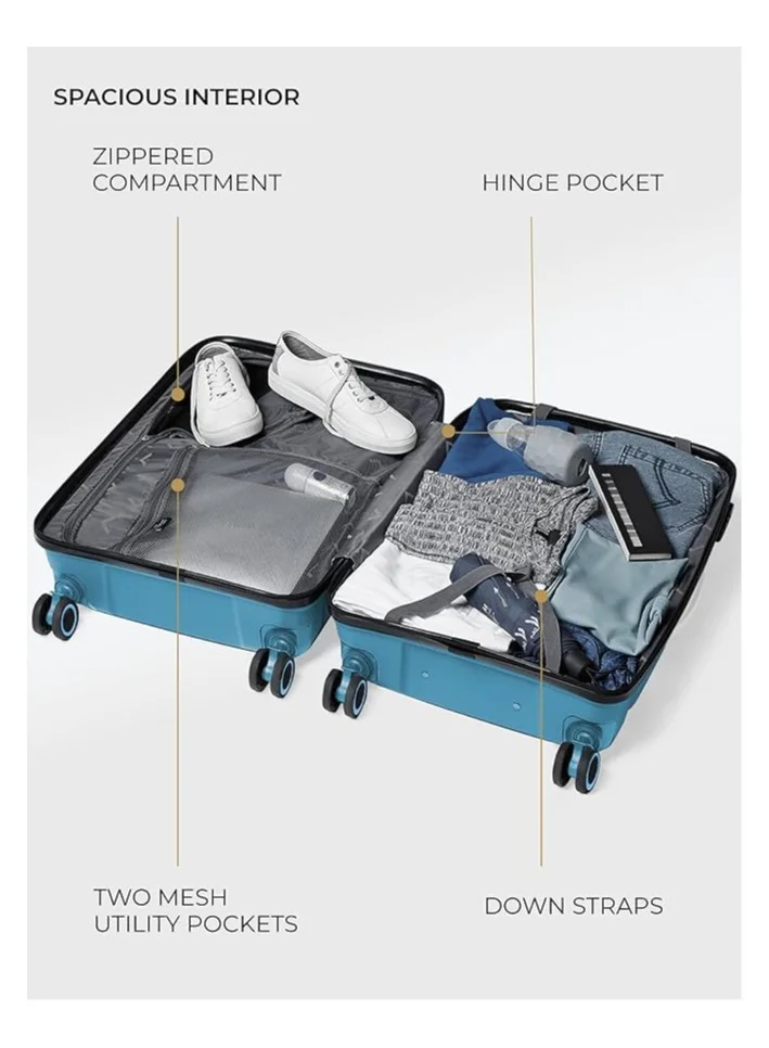 nasher miles Nasher Miles Paris Hard-Sided Polypropylene Cabin Luggage 20 inch | 55cm | 8 Wheels Small Trolley Bag for Travel | Suitcase (Dark Green)