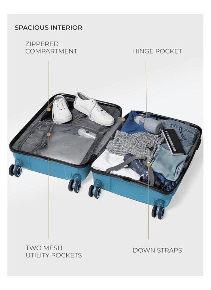 nasher miles Nasher Miles Paris Hard-Sided Polypropylene Cabin Luggage 20 inch | 55cm | 8 Wheels Small Trolley Bag for Travel | Suitcase (Dark Green)  - Image 5