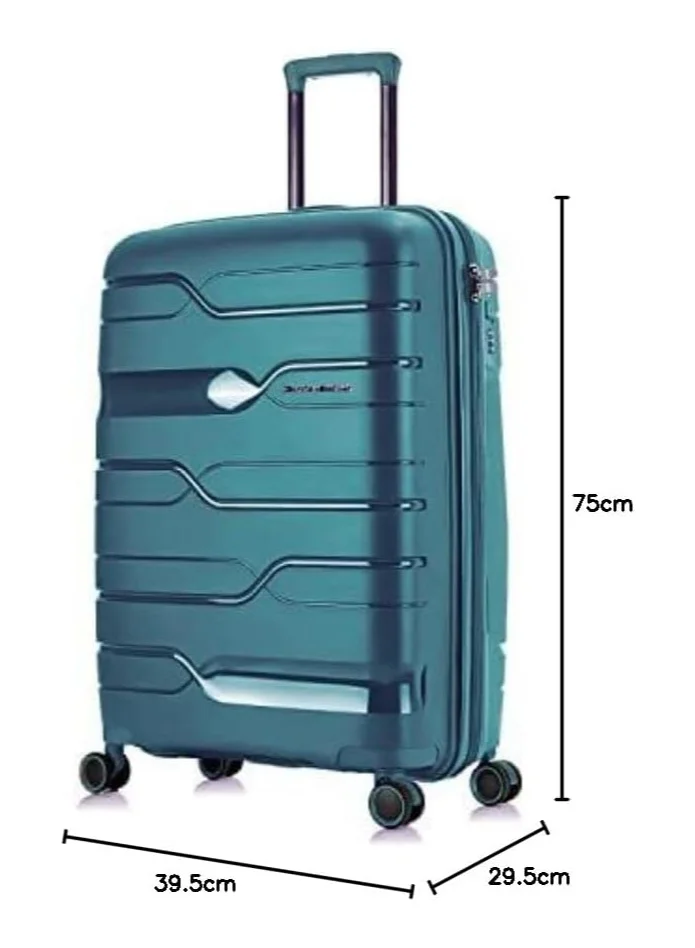 nasher miles Nasher Miles Paris Hard-Sided Polypropylene Cabin Luggage 20 inch | 55cm | 8 Wheels Small Trolley Bag for Travel | Suitcase (Dark Green)