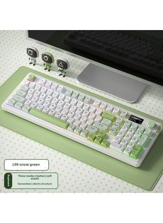 LANGTU L98 Triple-Mode Mechanical Keyboard for Gamers Snow Green [three-mode connection wired + wireless 2.4g + Bluetooth] RGB light effect]] - pzsku/Z98C5AB172F4EDDA860EFZ/45/1746191881/ae764c4b-ab2f-4d44-ab50-20c8d7bf2b21