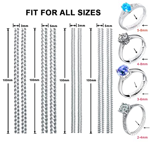 Coopache Invisible Ring Size Adjuster for Loose Rings – Ring Guard, Ring Sizer, 4 Sizes Fit Almost Any Ring. [12pcs] - Image 2