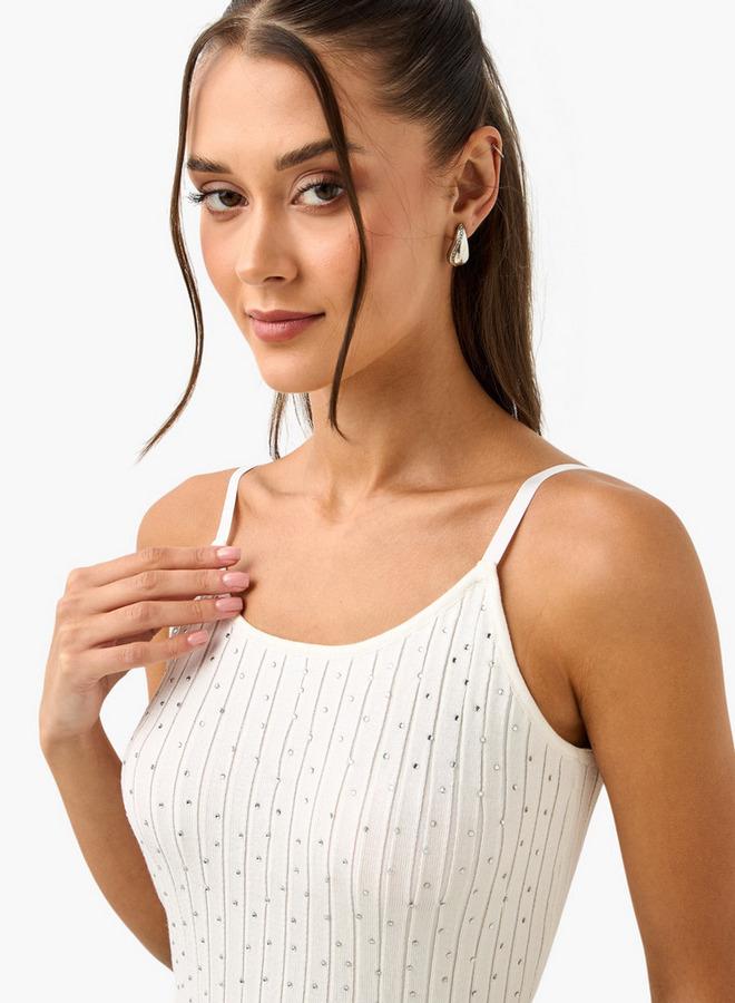 2Xtremz Embellished Crop Top with Spaghetti Straps - Image 4