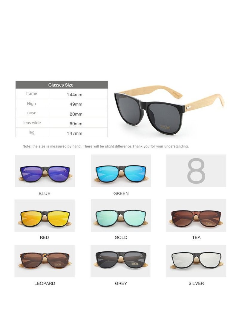 HDCRAFTER UV400 Bamboo and Wood UV Protection Sunglasses - Image 4
