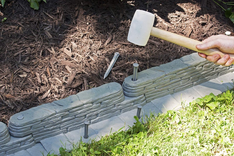Emsco Group 2032HD Bedrocks Trim-Free Gray, 20 Feet â€“ Natural Stacked Slate Design Garden Lawn Edging - Image 5