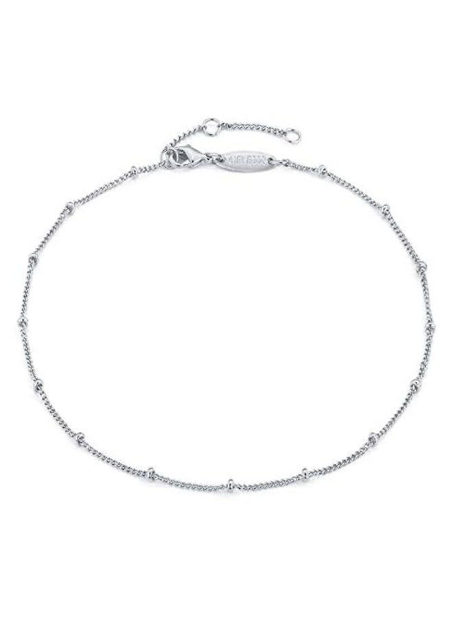 MEVECCO Anklet for Women Sliver Satellite Chain Sliver Plated Dainty Boho Beach Summer Simple Foot Jewelry Ankle Bracelet - Image 2