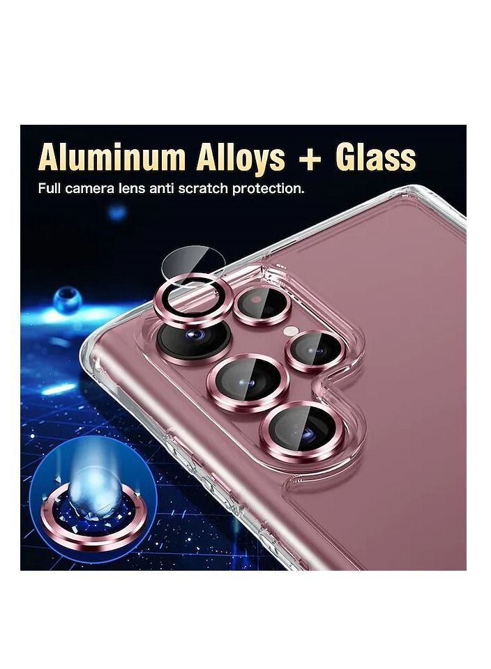 2 in 1 Clear Case with Camera Lens Protector For Galaxy S22 Ultra Ultra-HD 9H Hardness Tempered Glass Metal Ring Camera Screen Protector - Image 2