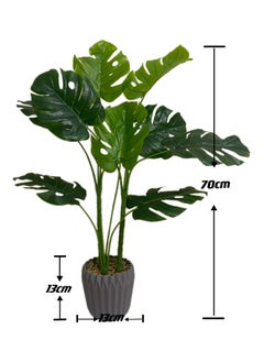 Generic Artificial Turtle Back Plants 70cm high Home Decoration Indoor and Outdoor Artificial Large Plants Bonsai Suitable for Modern Office Living Room Home Furnishings Gifts with Flower Pots(70cm)  - Image 2