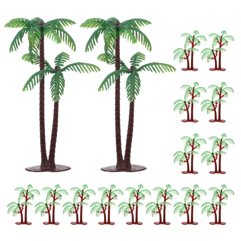 Gtziqa Palm Tree Cake Topper 16 Pcs Mini Fake Palm Tree Decor Miniature Coconut Trees Model Artificial Tropical Rainforest Greenery Plant Decoration for Micro Aquarium Garden Building Landscape Sandbox - Image 3