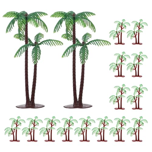 Gtziqa Palm Tree Cake Topper 16 Pcs Mini Fake Palm Tree Decor Miniature Coconut Trees Model Artificial Tropical Rainforest Greenery Plant Decoration for Micro Aquarium Garden Building Landscape Sandbox - Image 1