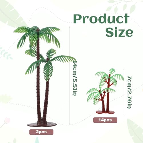 Gtziqa Palm Tree Cake Topper 16 Pcs Mini Fake Palm Tree Decor Miniature Coconut Trees Model Artificial Tropical Rainforest Greenery Plant Decoration for Micro Aquarium Garden Building Landscape Sandbox - Image 5