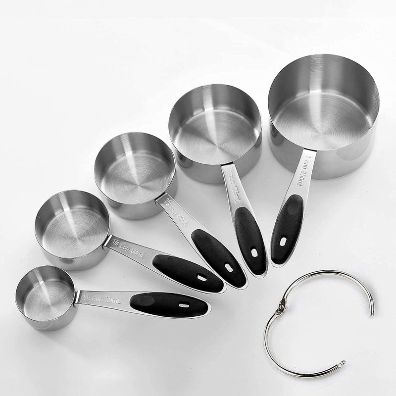 Edelin Measuring Cups And Magnetic Measuring Spoons Set  Stainless Steel 5 Cups And 7 Spoons (Black) - Image 3