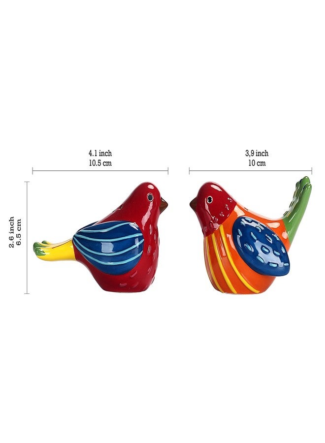 Bico Red Spring Bird Salt and Pepper Shaker Set, Handpainted, Dishwasher Safe, House Warming Wedding Anniversary Birthday Christmas Gift - Image 2