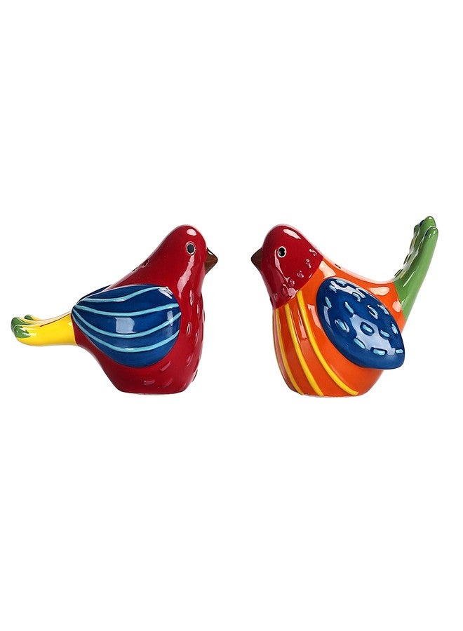 Bico Red Spring Bird Salt and Pepper Shaker Set, Handpainted, Dishwasher Safe, House Warming Wedding Anniversary Birthday Christmas Gift - Image 1