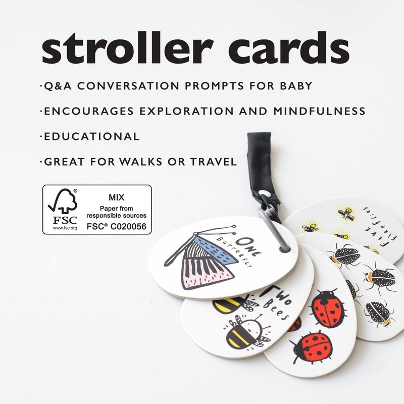 Wee Gallery Stroller Cards - I See Bugs to Count - Counting Numbers Travel Activity for Babies, Toddlers, with Snap on Strap for Walks, Car Seat, Bag, Stroller - Image 3