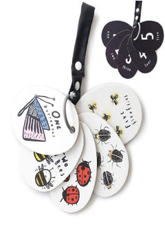 Wee Gallery Wee Gallery Stroller Cards - I See Bugs to Count - Counting Numbers Travel Activity for Babies, Toddlers, with Snap on Strap for Walks, Car Seat, Bag, Stroller  - Image 1