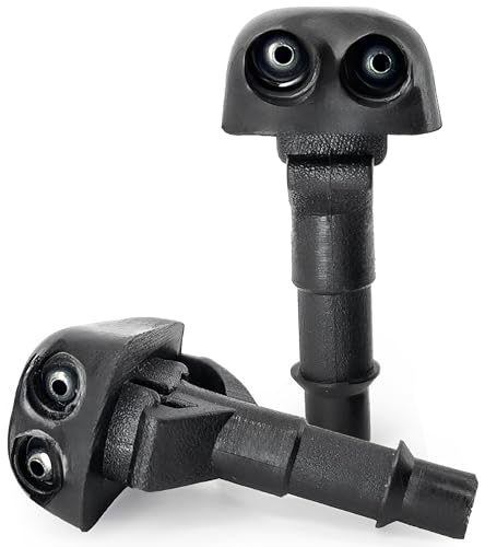 Click&Fit Adjustable Windshield Washer Nozzles compatible with Mitsubishi Lancer 1995-2017, Eclipse MK2 1995-1999, 3000GT 1990-2000, Montero 1991-2006 – Wiper sprayers jet replaces 8265A083, 2pcs - Image 1