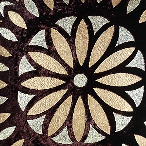 IM FAB®Sun Flower Velvet Cushion Cover Set of 5 Pcs(16x16 inchs or 40x40 cm)-Brown - Image 3