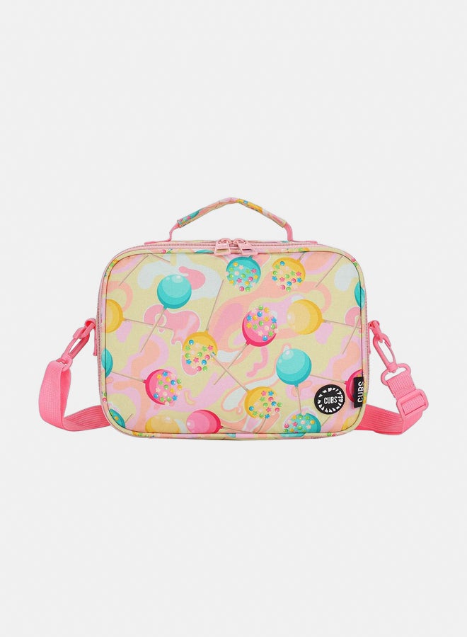 Junior Student Backpack Pink Lollipops Lunch bag