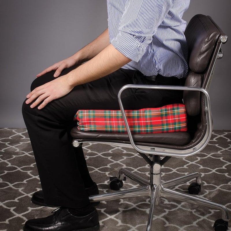 DMI DMI Foam Seat and Wheelchair Cushion with Cover Supportive Comfort Foam 4 x 16 x 18 Inch Plaid  - Image 5