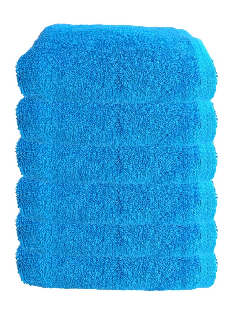 Pearl Coast 6 Pieces Luxury Blue Hand Towel Set 46x81cm 550 GSM Premium Cotton Ultra Soft and Highly Absorbent Expertly Woven for Durability Hotel And Spa Quality Towels - Image 1