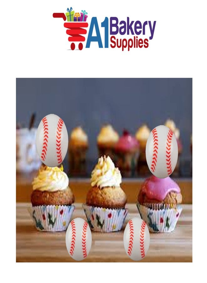 A1 Bakery Supplies 24 Pack Cake Toppers Cup Cake Toppers (Baseball Rings) - Image 4