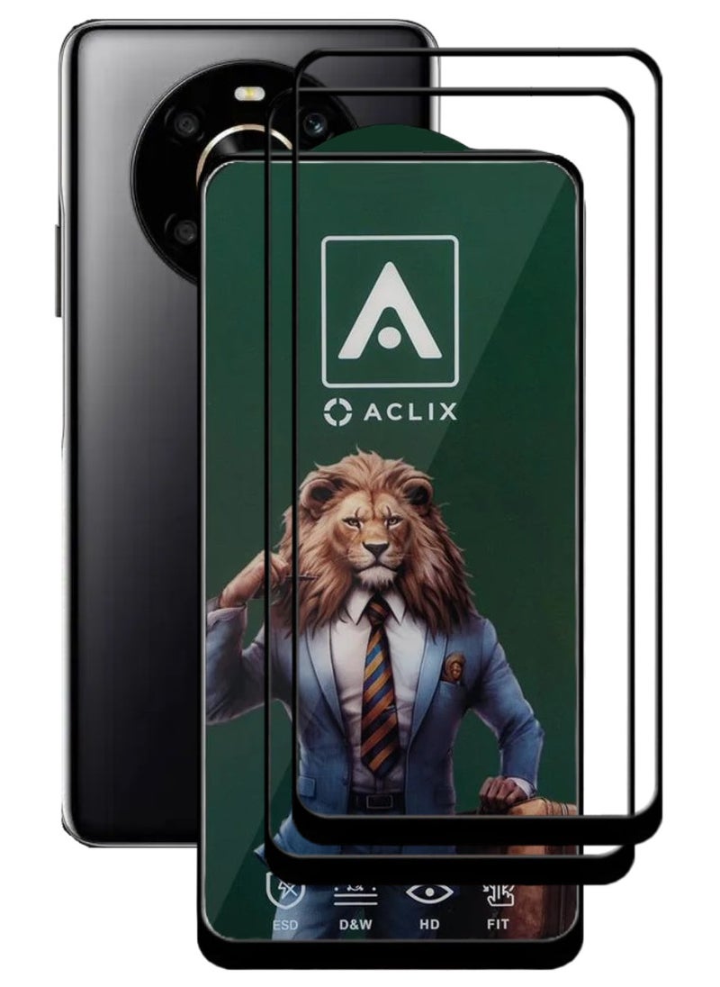 ACLIX 2 Pieces Antistatic ESD Dustproof Premium Quality High Definition Tempered Glass Screen Protector Designed For Honor X9 - Image 1