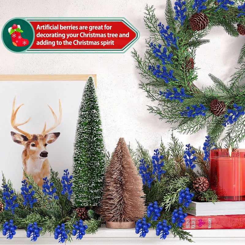 Ayieyill 20 Pack 7.8 Inch Christmas Glitter Berries Stems for Christmas Tree Decorations  Artificial Christmas Picks for Christmas Tree Ornaments  DIY Xmas Wreath  Crafts  Holiday and Home Decor (Royal Blue)  - Image 5