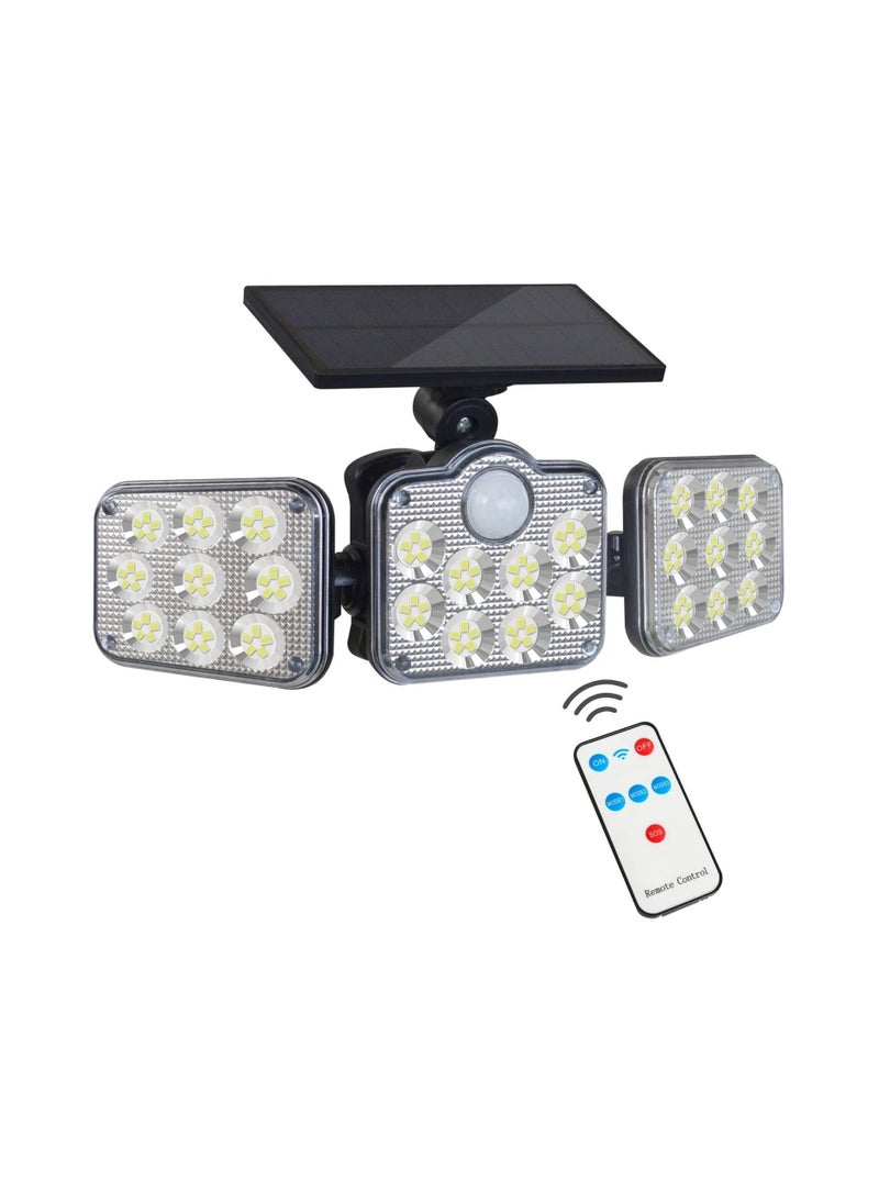 Joyway - JOYWAY Solar Security Lights, 3 Adjustable Head Solar Motion Sensor Light, 138LED Solar Outdoor Lights, 360° Rotatable IP65 Waterproof Solar Security Flood Light With remote control - Image 1