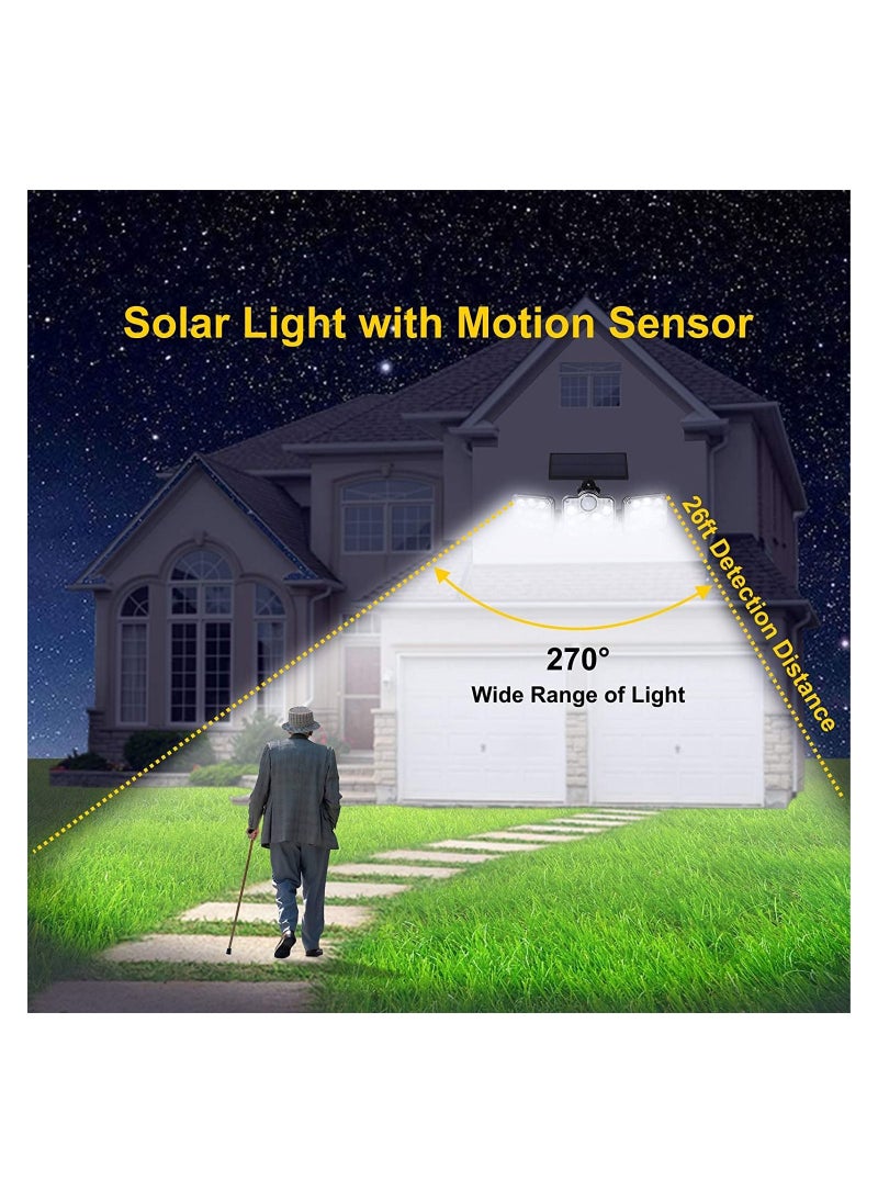 Joyway - JOYWAY Solar Security Lights, 3 Adjustable Head Solar Motion Sensor Light, 138LED Solar Outdoor Lights, 360° Rotatable IP65 Waterproof Solar Security Flood Light With remote control - Image 1